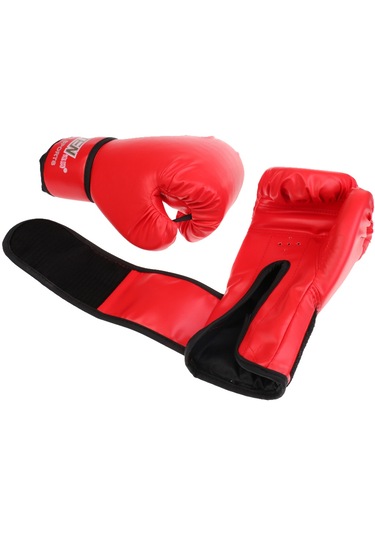 Suntek 1 Çift Pu Deri Boks Eldiveni Mma Muay Thai Kırmızı Kırmızı