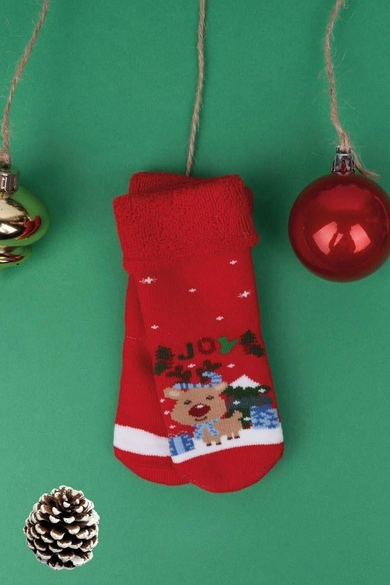 Katamino 3 Çift Unisex Kutulu Yılbaşı Hediyelik Yeni Yıl Temalı Çocuk Soket Havlu Çorap