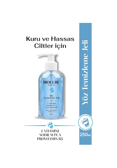 Biocure Kuru Hassas Ciltler İçin Yüz Temizleme Jeli 250 ML