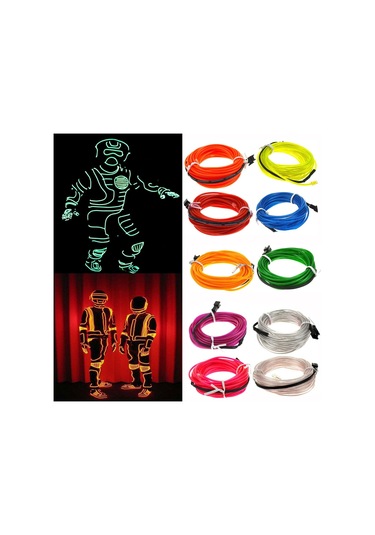 Sones Esnek Led Işık El Tel Dize Şerit Halat Parlayan Dekor Neon Lamba Usb Kontrol 3m Enerji Tasarruflu Maske Gözlük Parlayan Çizgi F277 Beyaz Işık