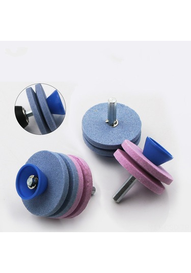 Samdoo Yeni 4 Katlı Çim Biçme Makinesi Bileyici - Dayanıklı Ve Pratik Endüstriyel Taşlama Başlığı, Mavi + Pembe