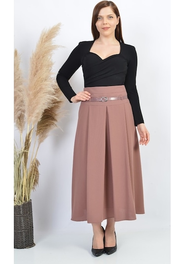 Soralline Bayan Etek Etamin Desen Baharlık 755 Gül Kurusu Gül Kurusu Gülkurusu