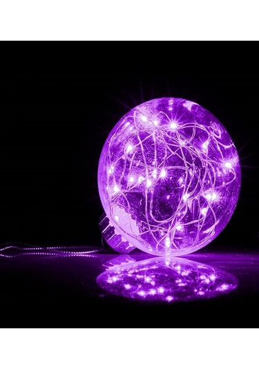Ev Balkon Ve Parti İçin 10 Metre Pilli Mor Renk Peri Led Yılbaşı Süsü Işık Mor