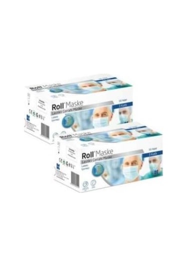 Roll Cerrahi Maske Tek Tek Paketli Telli 3 Katlı Meltblown 100 Ad