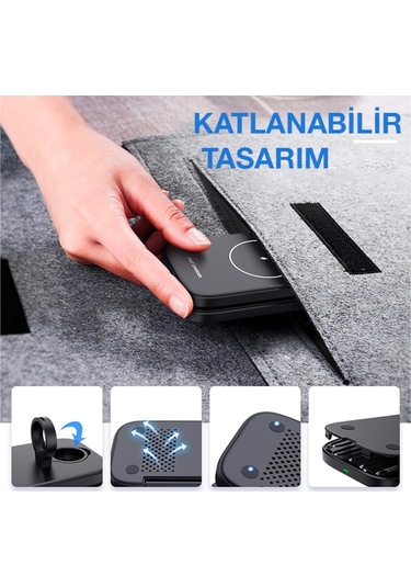 Ally W66 15W 3 In1 Android + iphone Uyumlu Taşınabilir Mini Kablosuz Hı