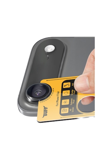Buff Apple Uyumlu iPhone 17 Air Metal Kamera Lens Koruyucu Gray Gri