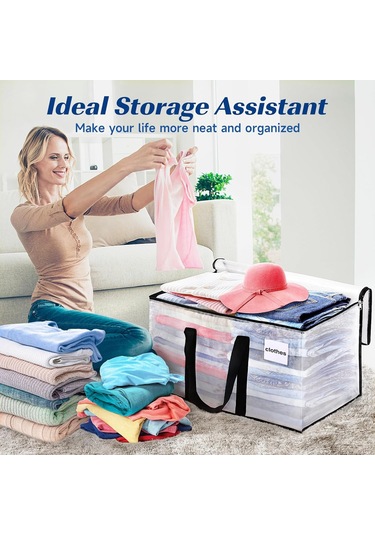 Youmex 2 Adet Taşıma Çantası - Büyük Kapasiteli, Su Geçirmez, Ev Ve Ofis Kullanıma Uygun, Yüksek Kaliteli Pp/pe Malzeme Şeffaf