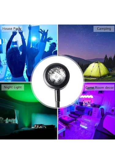 Led  Günbatımı Lamba Projektör Ev Dekor Gece  TaşınabilirDuvar Fotoğrafçılığı Neon Işıkları 7 Renk Gün Batımı Çok Renkli