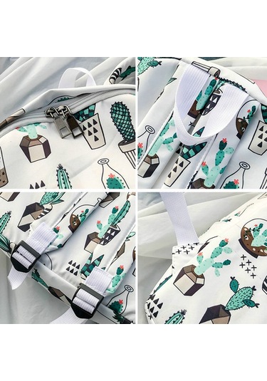 Lebıhmurah Wbp2113 Üniversite Rüzgar Sevimli Kaktüs Sırt Çantası Küçük Taze Öğrenci Sırt Çantası Moda Karikatür Baskı Sırt Çantası Çok Renkli