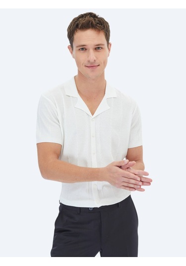 Ekru Regular Fit Casual Gömlek Ekru