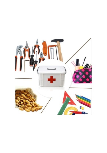 Wondernest Aile Çok Katmanlı Acil Tıp Saklama Kutusu, Plastik Ev Kutusu, Boyut: L Beyaz