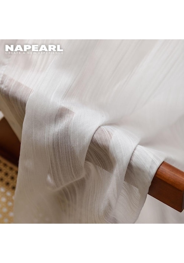 Beyaz 1 Adet Napearl Modern Avrupa Tarzı Zarif Örtü Tül Perdeler Yatak Odası Yumuşak Dokulu Tül Sırf Perde Oturma Odası İçin W100cm X L250cm