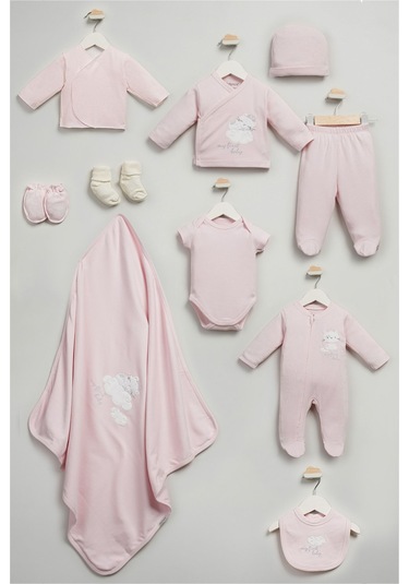 Bebbitof 10parça Sevimli Kedi Yenidoğan Seti Pembe