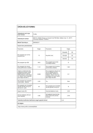 Profilo BMS682V7 6 Programlı 13 Kişilik Bulaşık Makinesi