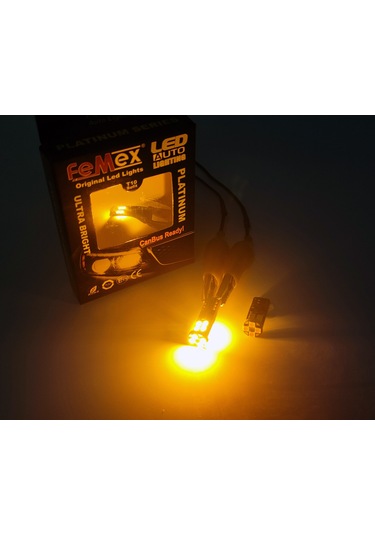Femex  T10 3030 Chip 12Ledli 650Lumen Turuncu Led Ampul Aktif Canb
