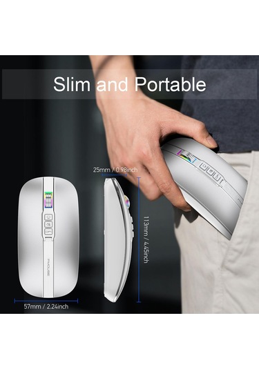 Suntek Pc Dizüstü Tablet Için Mini Fare Sessiz Şarj Gümüş