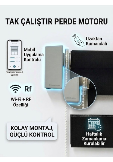 Rovline Akıllı Perde Motoru Rv500 Stor Perde Kasaya Montaj
