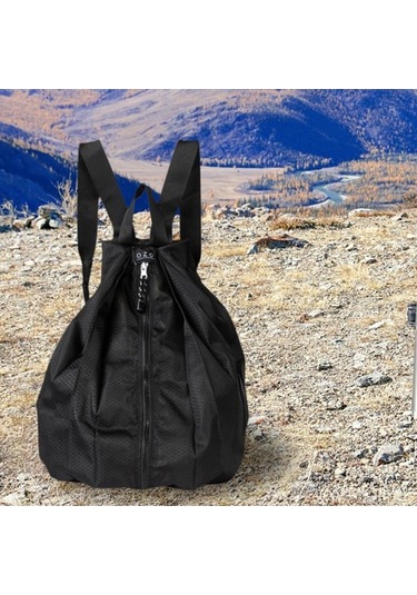 Pazly Açık Hava Spor Sırt Çantası Katlanır Seyahat Çantası Siyah Renk Siyah
