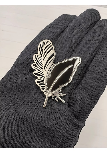 Re Chic Sh "şairin Tüyü" Broşu 228789497 Gri