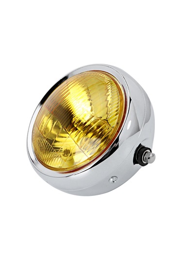 Reedark Cg125/gn125 Motosiklet Retro Ön Farı - Sarı Cam, Alaşımlı Kasa, Aydınlatma Verimliliği Artırır, Hava/toz/şok Dayanıklı