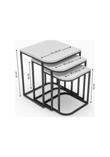 Orta Sehpa Ve Zigon Sehpa Damla Bendir Siyah