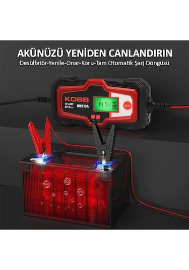 Kobb Kbs10a 6/12v 200a Dijital Akü Şarj / Akü Bakım / Desülfatör Ve Power Supply