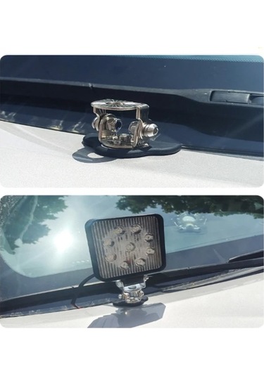 Xuweiwei Siyah Adjustable Lamp Bracket Araç Farı İçin Ağır Hizmet Metal Yapı Led Park Güvenli Kelepçe