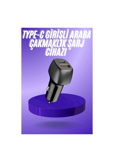 38w Usb Type-c Girişli Oto Çakmaklık Araç İçi Hızlı Şarj Çakmaklık Şarj Aleti