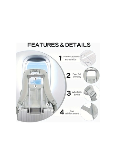 Honeybeeshop Mor Cuangel Sağlam Şeffaf Sırt Çantası Büyük Kapasite Okul Spor Seyahat Çantası Mor