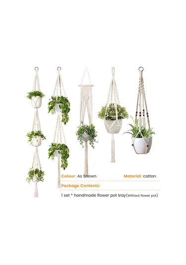 El Yapımı Çiçek Standı, Ayarlanabilir Düğümleme İpi, Dokuma Askılı Sepet