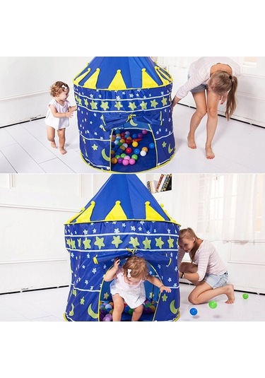 Ebitda Çocuklar İçin Pembe Şato Çadırı - 105x105x135cm Katlanabilir Pembe