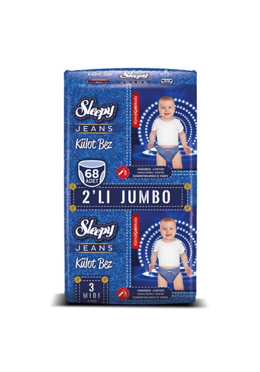 Sleepy Jeans Külot Bez 3 Beden Midi 2'li Jumbo 68 Adet
