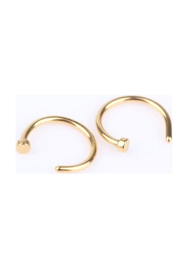 Altın Moda Sahte Septum Tıbbi Titanyum Burun Halkası Vücut Klip Çember Kadınlar İçin Piercing Takı 1 Adet Altın