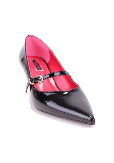 Dagoster Dza07-389100 Siyah Rugan Stiletto Topuklu Kadın Ayakkabı 001