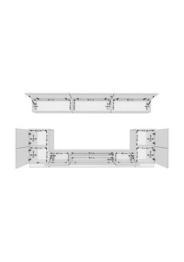 Decoraktiv Trendstyle 9s Slm Tv Ünitesi Tv Sehpası Beyaz