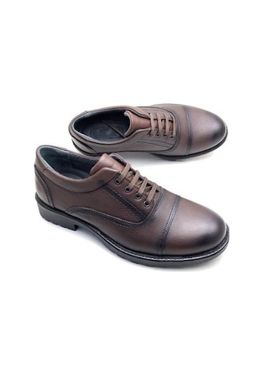 Umut Hakiki Deri Ortopedik Kışlık Erkek Ayakkabı (452308428) Kahverengi