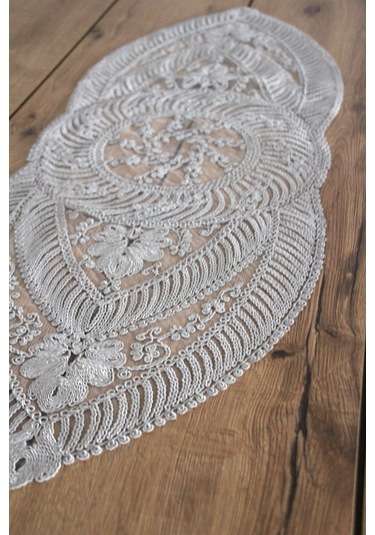 Dantel Kordon Örme Detay Masa Runner Fiskos Örtüsü 100x35 Cm 1006-ortayvrlk 001