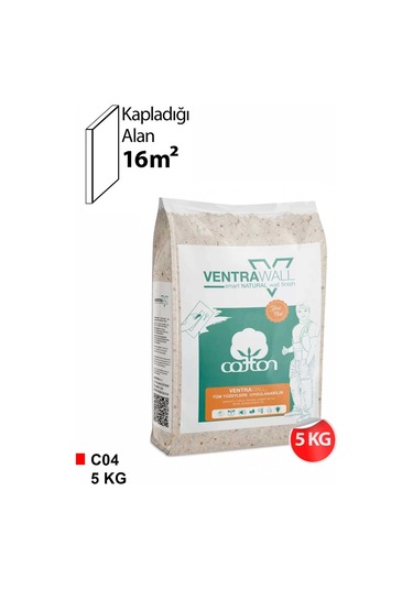 Ventrawall - Krem Renk Dekoratif Pamuk Sıva - C04 - 5 Kg