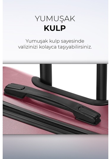 Polo&sky Elmas Model Gül Kurusu Renk Kabin Boy Valiz Gülkurusu