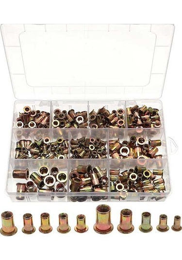 Novahub 300 Adet Çinko Kaplama Çelik Perçinli Somun Seti - Tamir & Montaj Çözümü