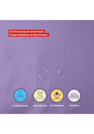 Xpermate 2'li Sandalye Minderi Su İtici Kumaş 4 0x 40 CM Mor