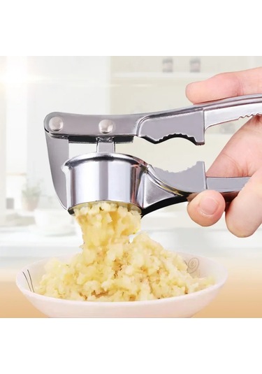 Mutfak Paslanmaz Çelik Sarımsak Parçalayıcı Sıkacağı Manuel Pres Beyaz - Altın