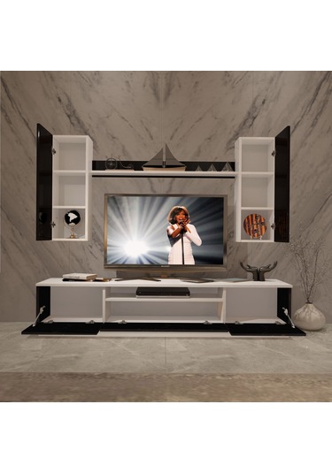 Decoraktiv Trendstyle 5d Mdf Tv Ünitesi Tv Sehpası Beyaz - Siyah