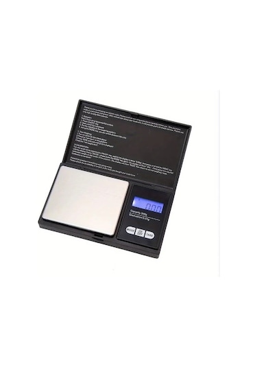 Hightower 1 Adet Mini Paslanmaz Çelik Cep Terazisi 0.01g Hassasiyet 500g Kapasite Altın Tartı Siyah Boyut