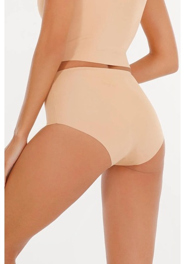 Kadın Yüksek Bel Basic Dikişsiz Lazer Kesim Külot 3'lü Paket Renkli-renkli Çok Renkli