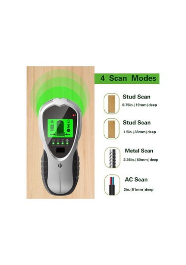 4 İn 1lcd Ekran Saplama Bulucu Yeraltı Sturs Duvar Tarayıcı Metal Dedektörü Ac Ahşap Elektrik Kablo Telleri Derinlik Tracker