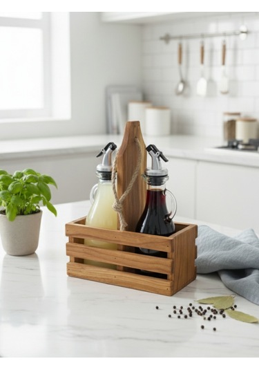 Ahşap Doğal 2li Tombul Set Yağdanlık Ve Sosluk Takımı Set Kiraz 1 Set Ahşap