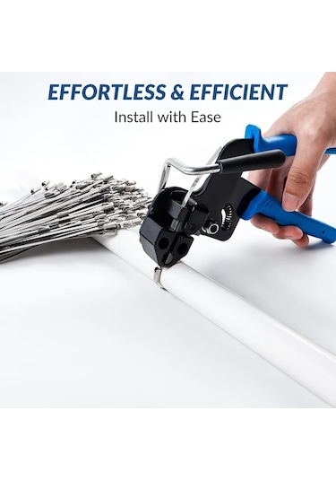 Xuweiwei 1 Adet Mavi 12mm Genişlik Metal Bağlantı Lastiği Sıkma Kesme Paslanmaz Çelik Kablolu Bağlama Pensesi