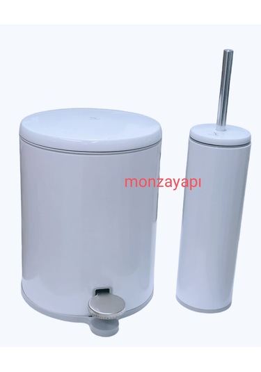 Prima Nova Çelik Çöp Kovası Soft Ve Wc Tuvalet Fırçası Beyaz
