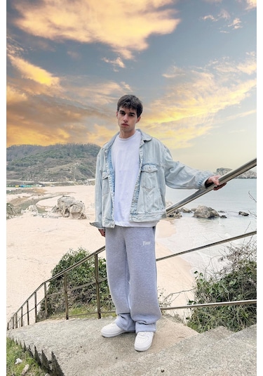 Flaw Atelıer Flaw Atelier Baggy Eşofman Altı Gri Melanj-16511 Gri Melanj